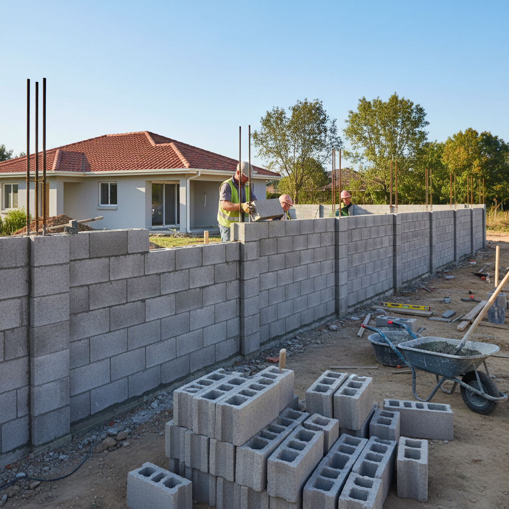 Concrete Block Fencing